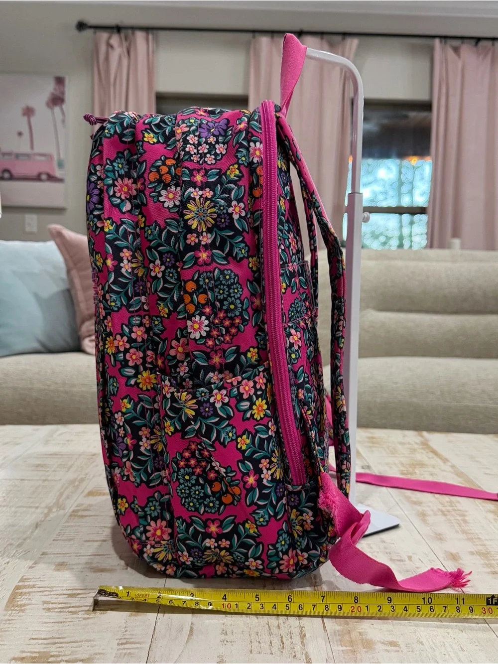 Vera Bradley Lighten Up Grand Backpack Pink Kaleidoscope Rosettes Hot Pink Bag